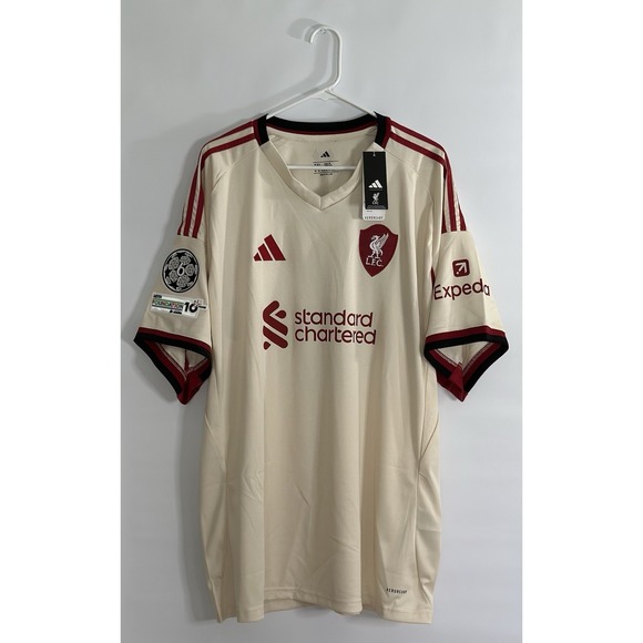 adidas Other - Adidas Liverpool FC Jersey Size 5XL Cream Away Frimpong #30 Aeroready NWT Soccer